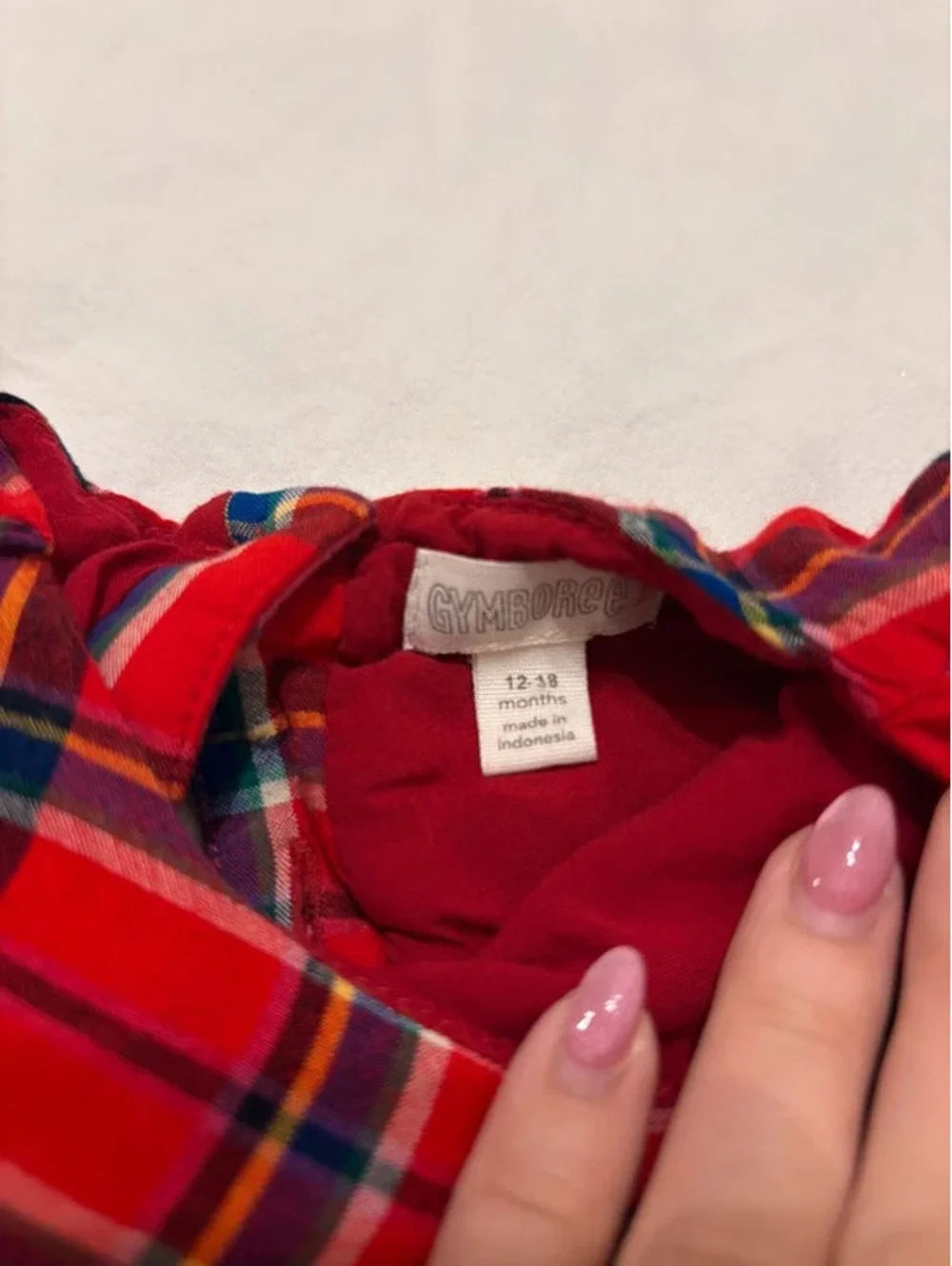 Gymboree Holiday Red Plaid Ruffle Dress 12–18 Months Christmas Rayon